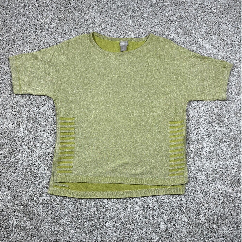 Chico's 3/4 Sleeve Pullover Sweater Size 6  Linen Blend